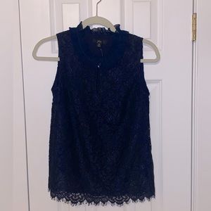 New with tag beautiful navy lace sleeveless blouse